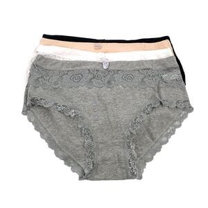 New Pack of 4 Cotton Blend Full Bottom Briefs Underwear XL Womens Nude Black